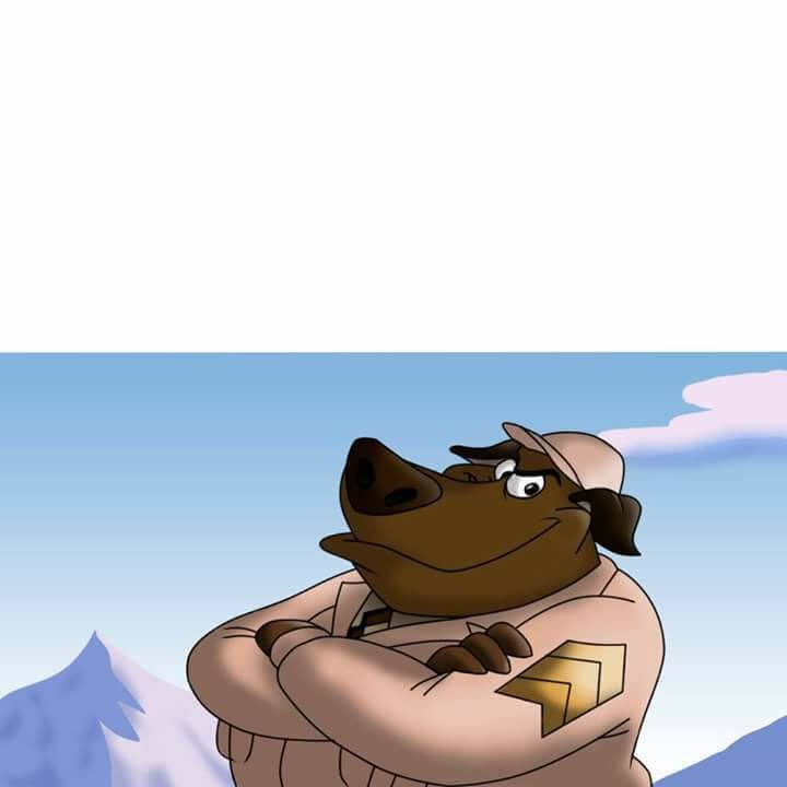 Ese muchacho me llena de orgullo: El perro sargento le ordena a Chilly cavar una trinchera.