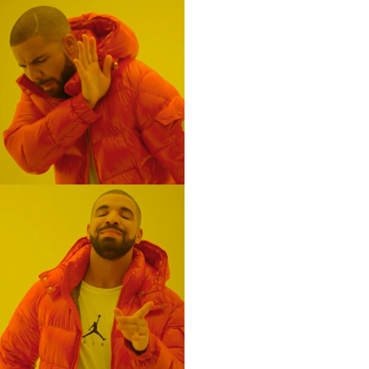 Drake Hotline Bling: also called: drakeposting, drakepost, drake hotline approves, drake no yes, drake like dislike, drake faces